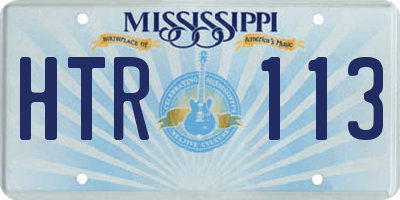 MS license plate HTR113