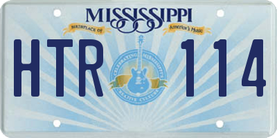 MS license plate HTR114
