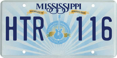 MS license plate HTR116