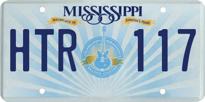MS license plate HTR117
