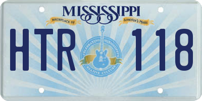 MS license plate HTR118