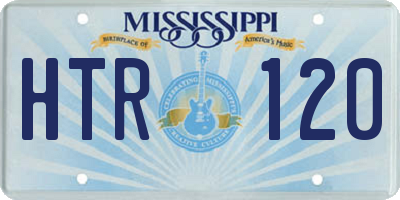 MS license plate HTR120