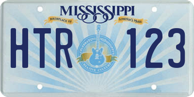 MS license plate HTR123