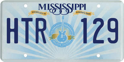 MS license plate HTR129