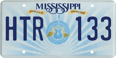MS license plate HTR133