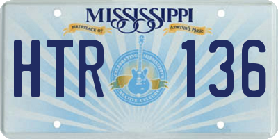 MS license plate HTR136