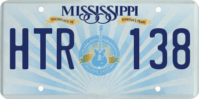 MS license plate HTR138
