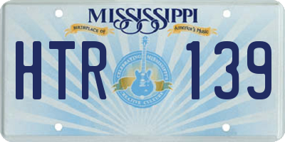 MS license plate HTR139
