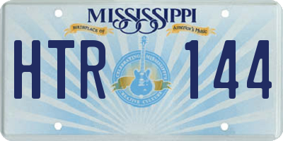 MS license plate HTR144