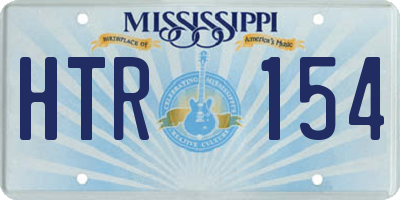 MS license plate HTR154