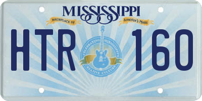 MS license plate HTR160