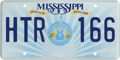 MS license plate HTR166