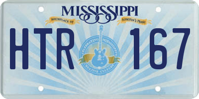 MS license plate HTR167