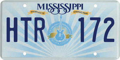MS license plate HTR172