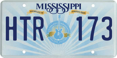 MS license plate HTR173