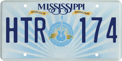 MS license plate HTR174