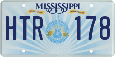 MS license plate HTR178