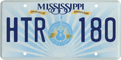 MS license plate HTR180