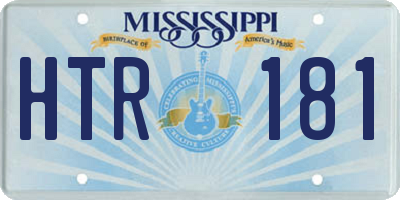 MS license plate HTR181