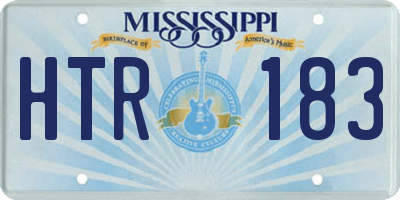 MS license plate HTR183