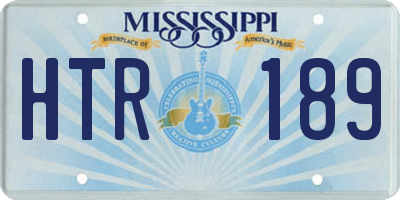 MS license plate HTR189