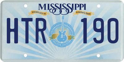 MS license plate HTR190