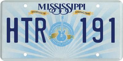 MS license plate HTR191