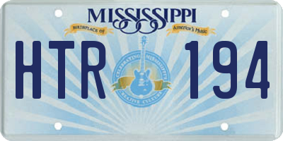 MS license plate HTR194