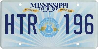 MS license plate HTR196