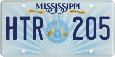 MS license plate HTR205