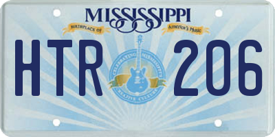 MS license plate HTR206