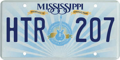 MS license plate HTR207