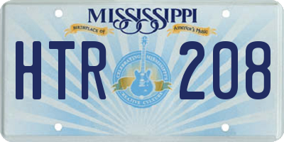 MS license plate HTR208