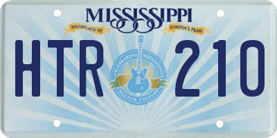MS license plate HTR210