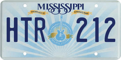 MS license plate HTR212