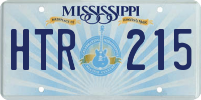 MS license plate HTR215