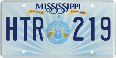 MS license plate HTR219