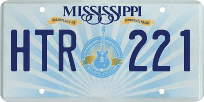 MS license plate HTR221