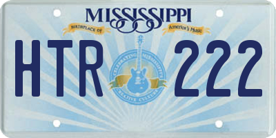 MS license plate HTR222