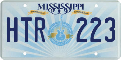 MS license plate HTR223