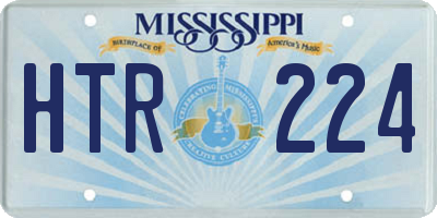MS license plate HTR224