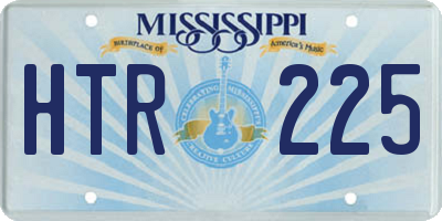 MS license plate HTR225
