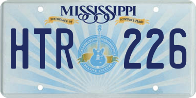 MS license plate HTR226