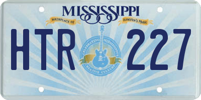MS license plate HTR227