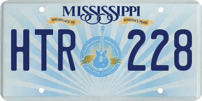 MS license plate HTR228