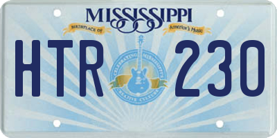 MS license plate HTR230