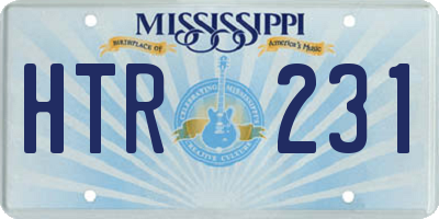 MS license plate HTR231