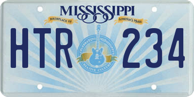 MS license plate HTR234