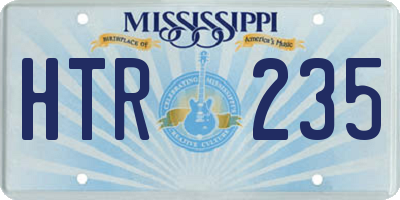 MS license plate HTR235