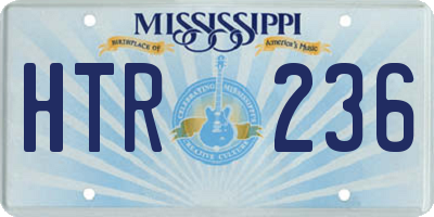 MS license plate HTR236
